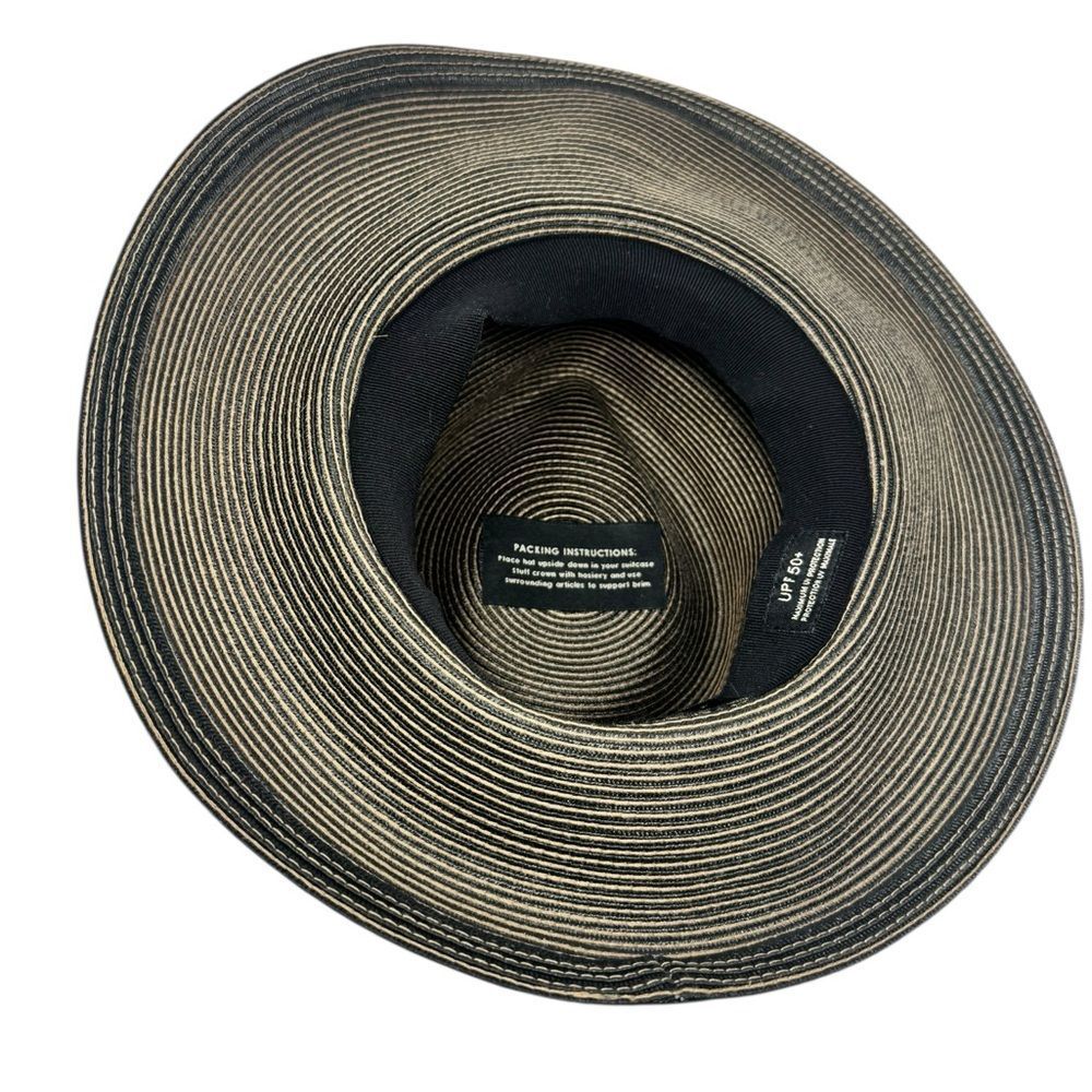 Eric Javits SquisheeStraw Fedora Hat – Leopard Print Band – Packable – UPF 50+ - Picture 5 of 9